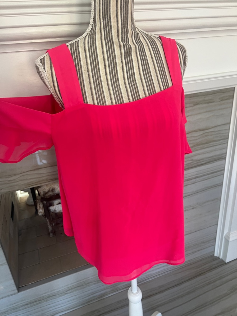 SHEIN Hot Pink Cold-Shoulder Camisole Top